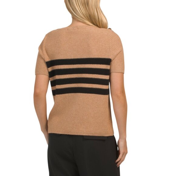 CHLOE & JASMINE Caramel Short Sleeve Crew Neck Sweater - Picture 2 of 2